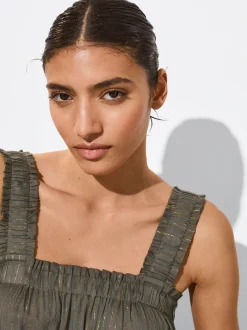 PARFOIS Schultertaschen>Kleid Aus Modal Khaki