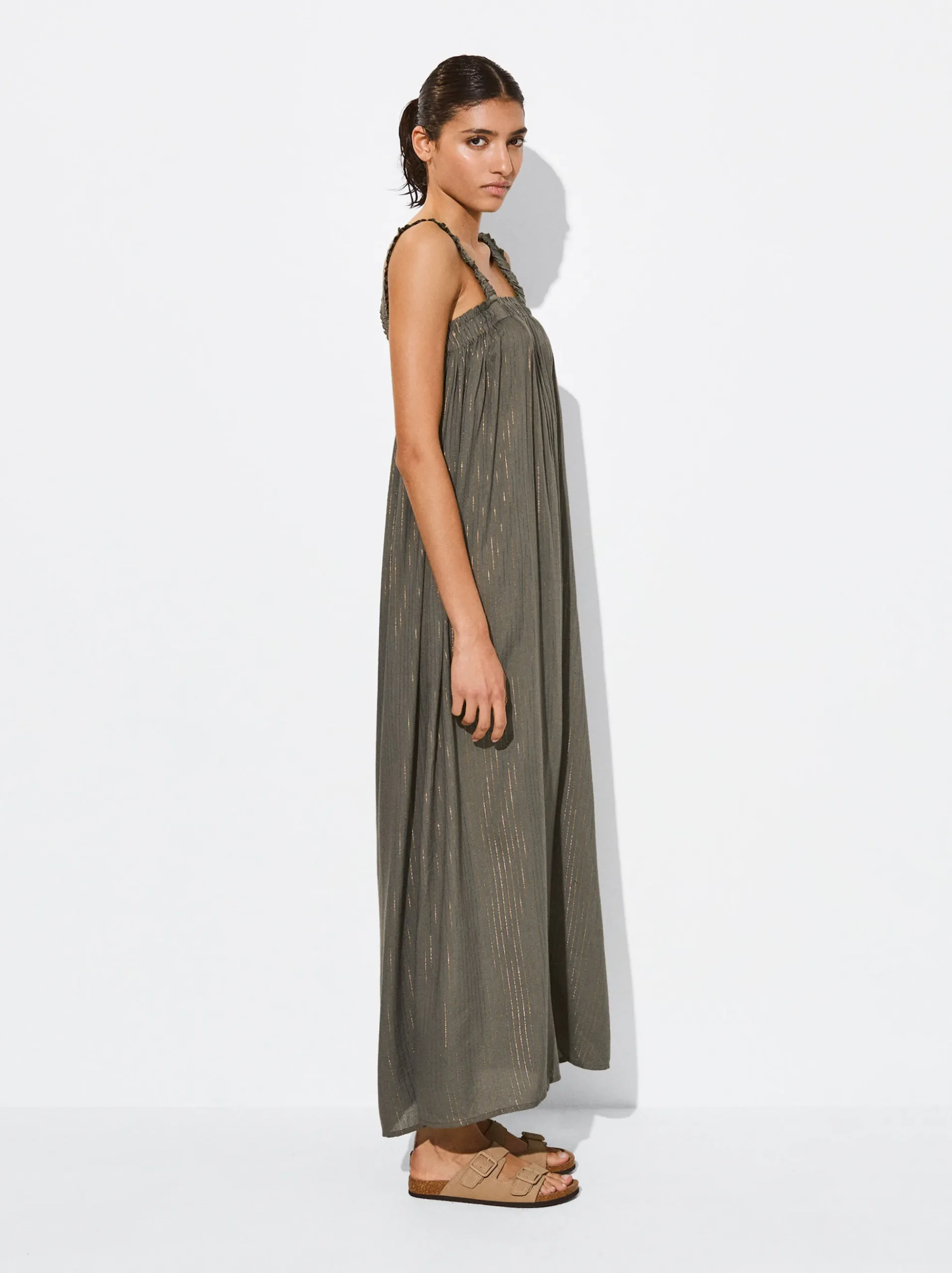 PARFOIS Schultertaschen>Kleid Aus Modal Khaki