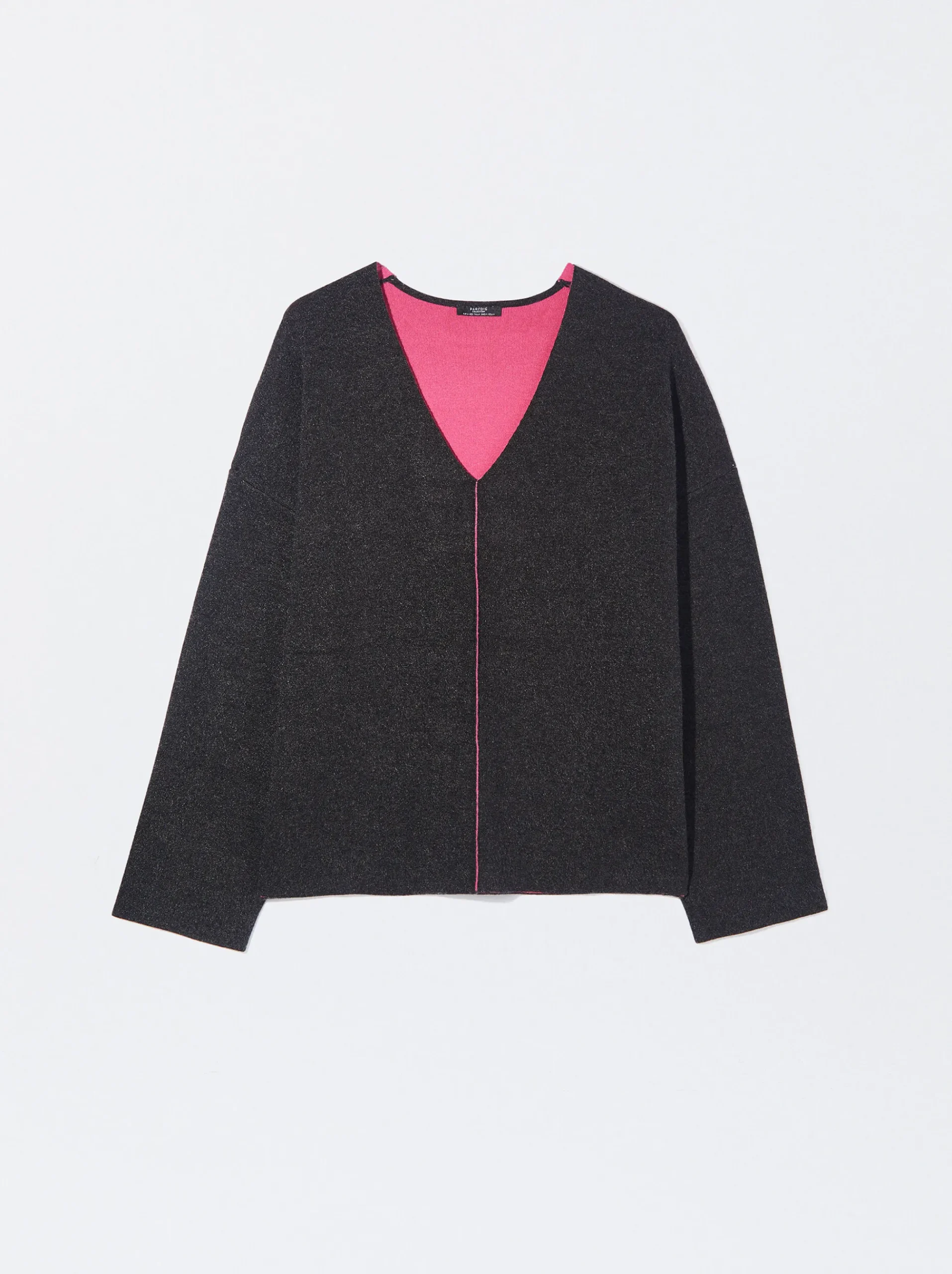PARFOIS Tops und Shirts>Kontraststrickpullover Grau
