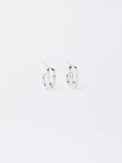 PARFOIS Raffinierter Modeschmuck|Kurze Ohrringe>Kreolen Mit Zirkonia Silber