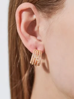 PARFOIS Raffinierter Modeschmuck|Lange Ohrringe>Kreolen Mit Zirkonia Golden