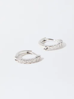 PARFOIS Raffinierter Modeschmuck|Kurze Ohrringe>Kreolen Mit Zirkonia Silber