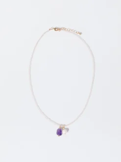 PARFOIS Set Ohrringen|Sets>Kristallhalskette Mit Stein Und Perle Violett