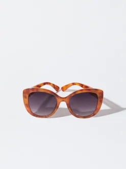 PARFOIS Kunststoff Sonnenbrille|Runde Sonnenbrille>Kunststoffsonnenbrille Braun