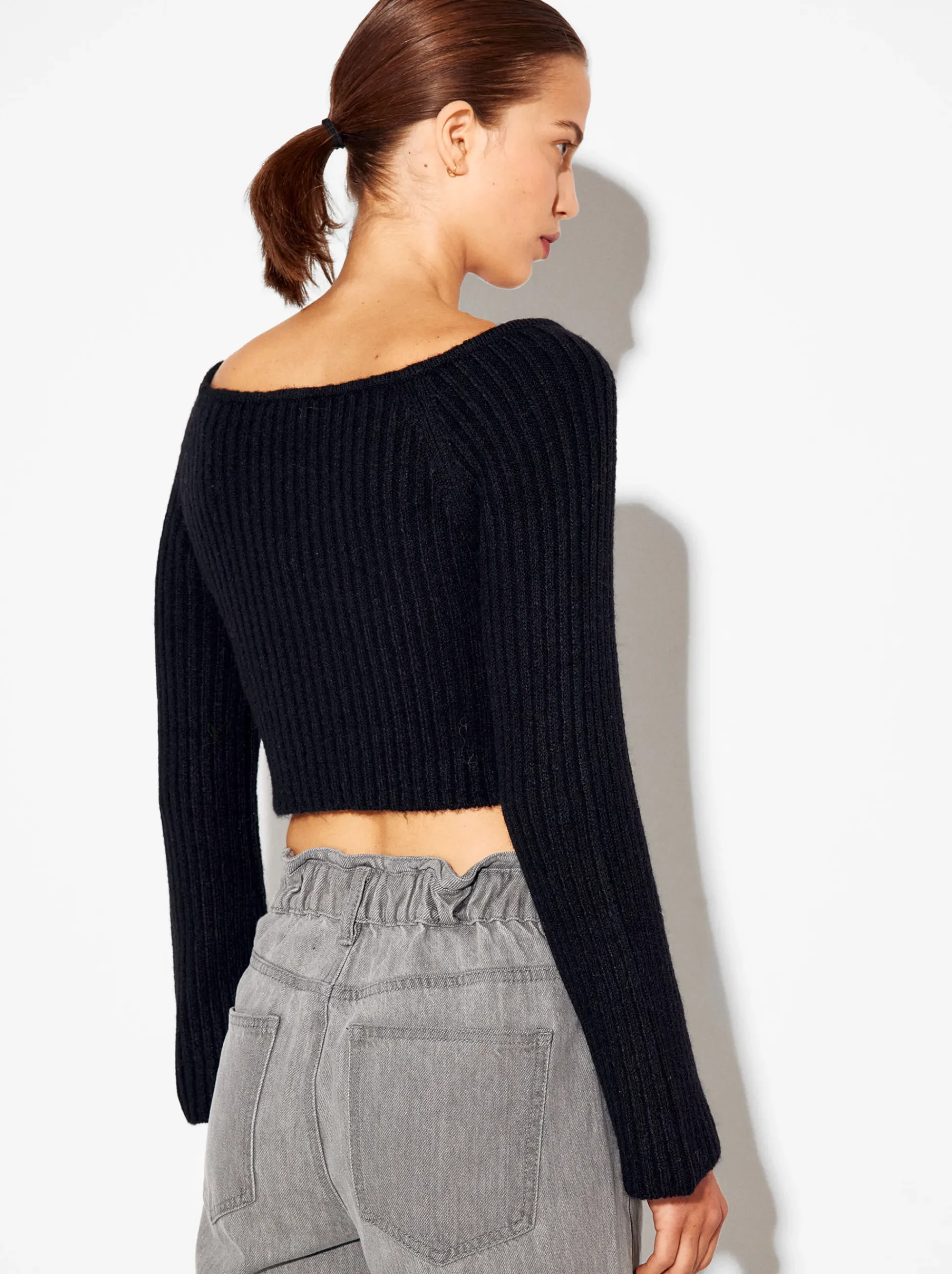 PARFOIS Hosen>Kurz Strickpullover Schwarz