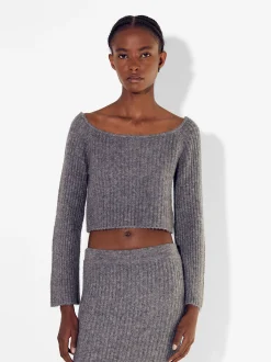 PARFOIS Hosen>Kurz Strickpullover Grau