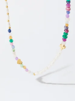 PARFOIS Armbänder>Kurze Halskette Aus Stahl Mit Steinen Weib