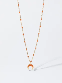 PARFOIS Armbänder>Kurze Halskette Aus Stahl Mit Steinen Orange