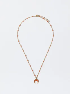 PARFOIS Armbänder>Kurze Halskette Aus Stahl Mit Steinen Orange