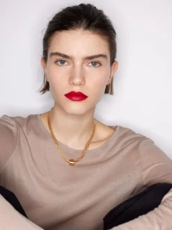PARFOIS Set Ohrringen|Hoop-Ohrringe>Kurze Halskette Mit Strass Golden