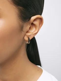 PARFOIS Armbänder>Kurze Ungleichm&auml;&szlig;ige Creolen Schwarz
