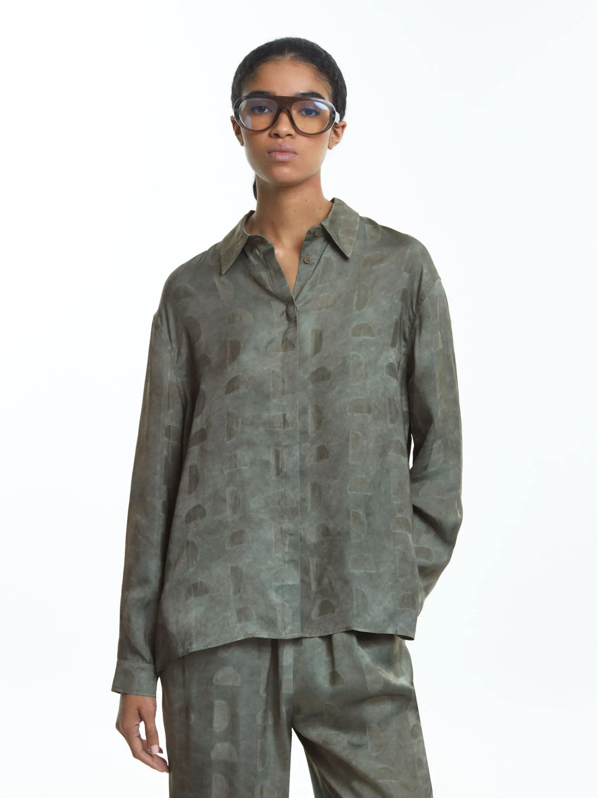 PARFOIS Strick|Pullover Und Jacke>Langarm-Hemd Mit Print Grün
