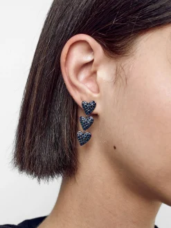 PARFOIS Armbänder>Lange Einfarbige Herz-Ohrringe Marineblau