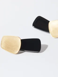 PARFOIS Basics|Hemden>Lange Goldene Ohrringe Schwarz