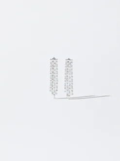 PARFOIS Armbänder>Lange Ohrringe Mit Kristallen Silber