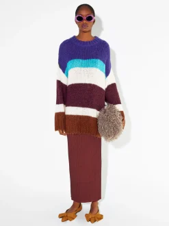 PARFOIS Hemden>Langer Gestrickter Rock Bordeaux