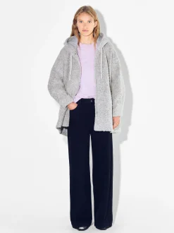 PARFOIS Strick|Pullover Und Jacke>Langer Mantel Mit Kapuze Grau