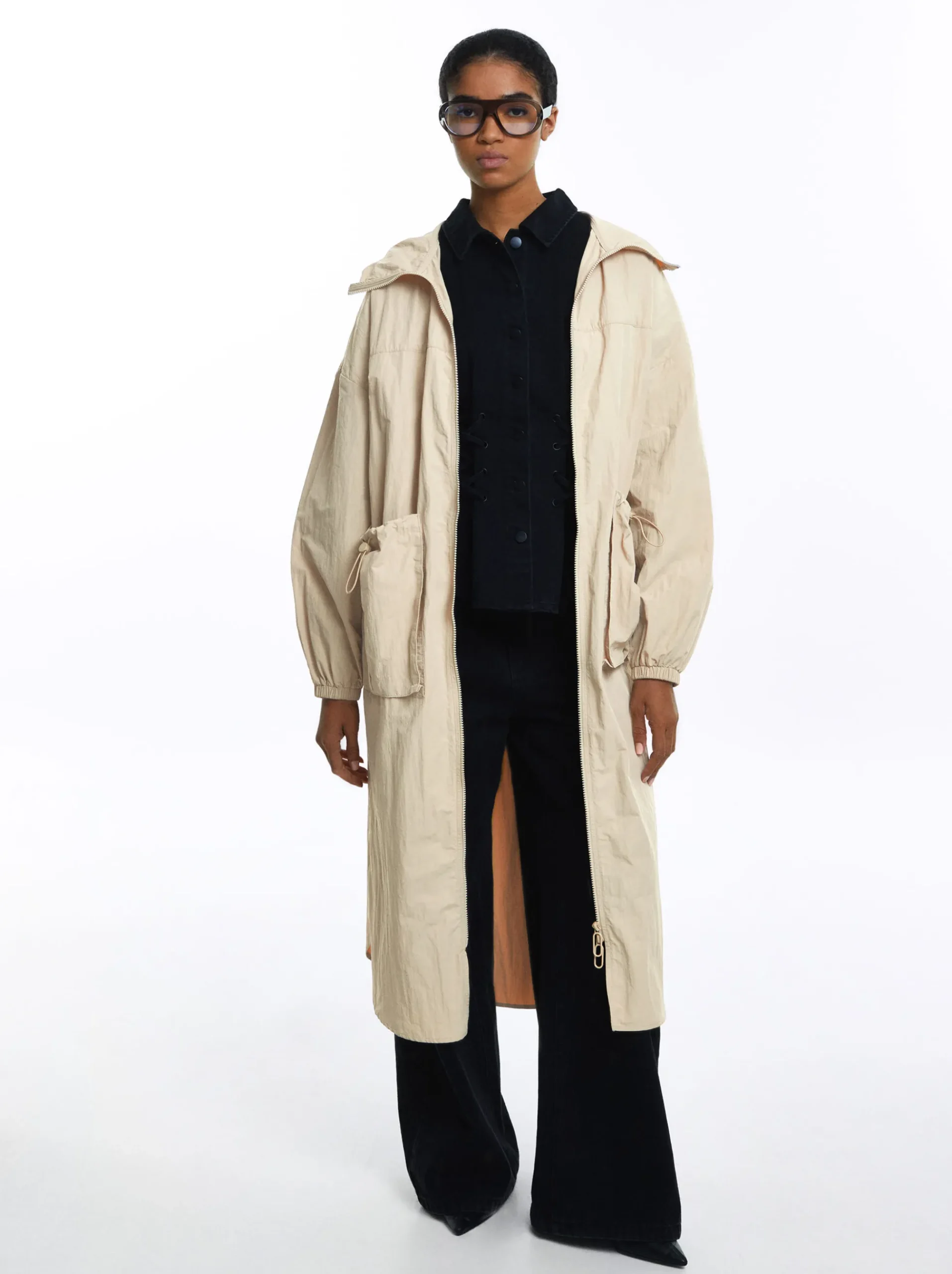 PARFOIS Umhängetaschen>Langer Parka Mit Taschen Beige