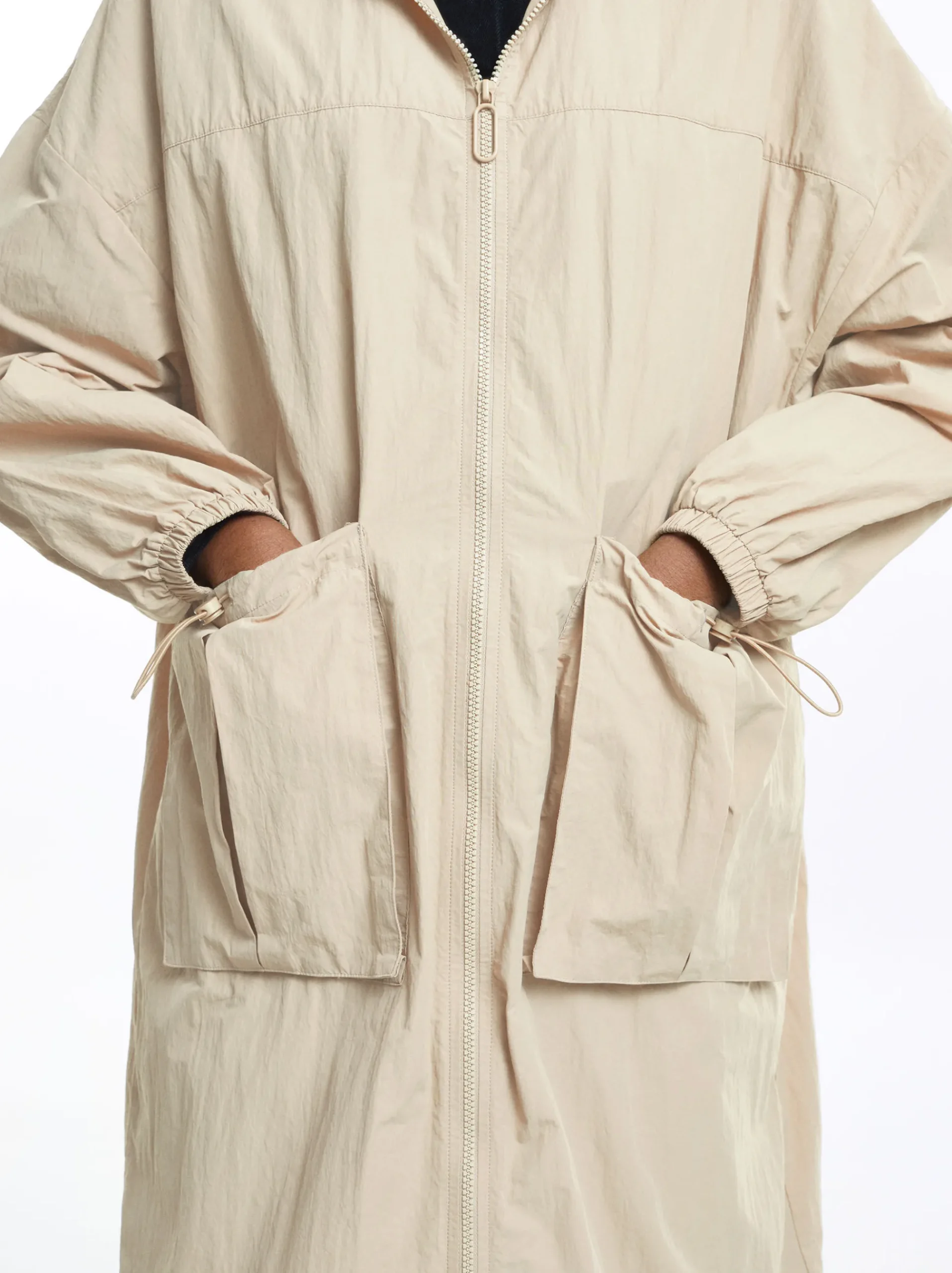 PARFOIS Umhängetaschen>Langer Parka Mit Taschen Beige