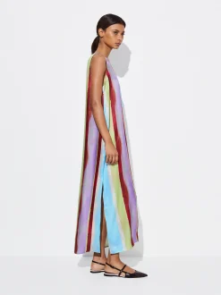 PARFOIS Schultertaschen>Langes Gestreiftes Kleid Mehrfarbig