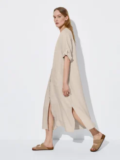 PARFOIS Schultertaschen|Handtaschen>Langes Kleid Aus Leinen Beige