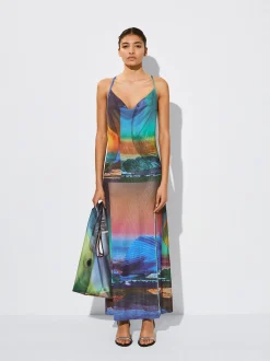 PARFOIS Schultertaschen>Langes Kleid Mit Print Mehrfarbig