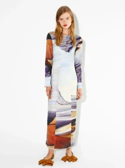 PARFOIS Schultertaschen>Langes Kleid Mit Print Mehrfarbig