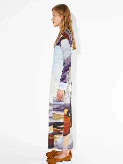 PARFOIS Schultertaschen>Langes Kleid Mit Print Mehrfarbig