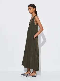 PARFOIS Schultertaschen|Taschen aus Leder NEW>Langes Kleid Mit Rüschen Khaki
