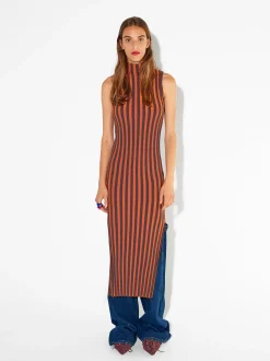 PARFOIS Hosen>Langes Kleid Mit Streifen Orange