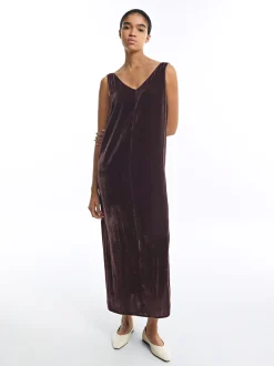 PARFOIS Blazer und Mäntel>Langes Samtkleid Braun