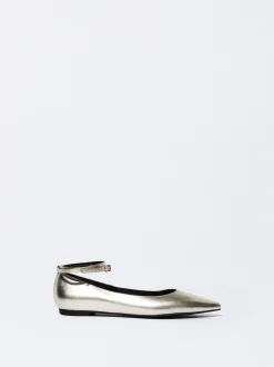 PARFOIS Raffinierter Modeschmuck|Lange Ohrringe>Lederballerinas In Metallic-Optik Golden