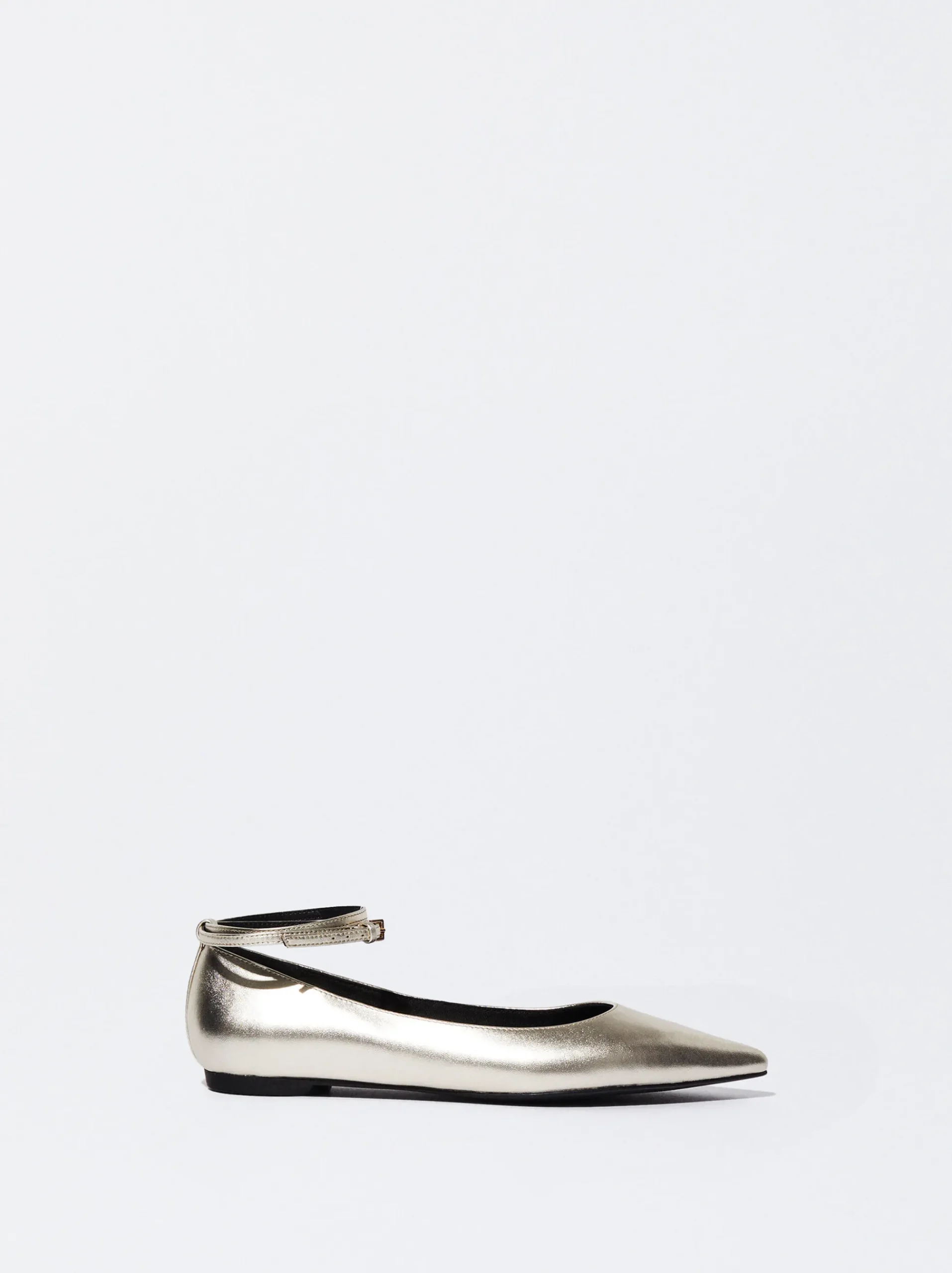 PARFOIS Raffinierter Modeschmuck|Lange Ohrringe>Lederballerinas In Metallic-Optik Golden