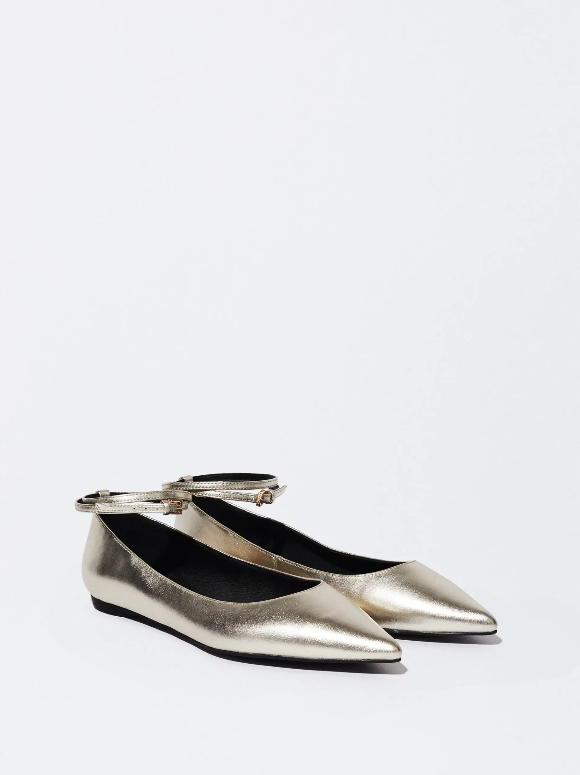 PARFOIS Raffinierter Modeschmuck|Lange Ohrringe>Lederballerinas In Metallic-Optik Golden