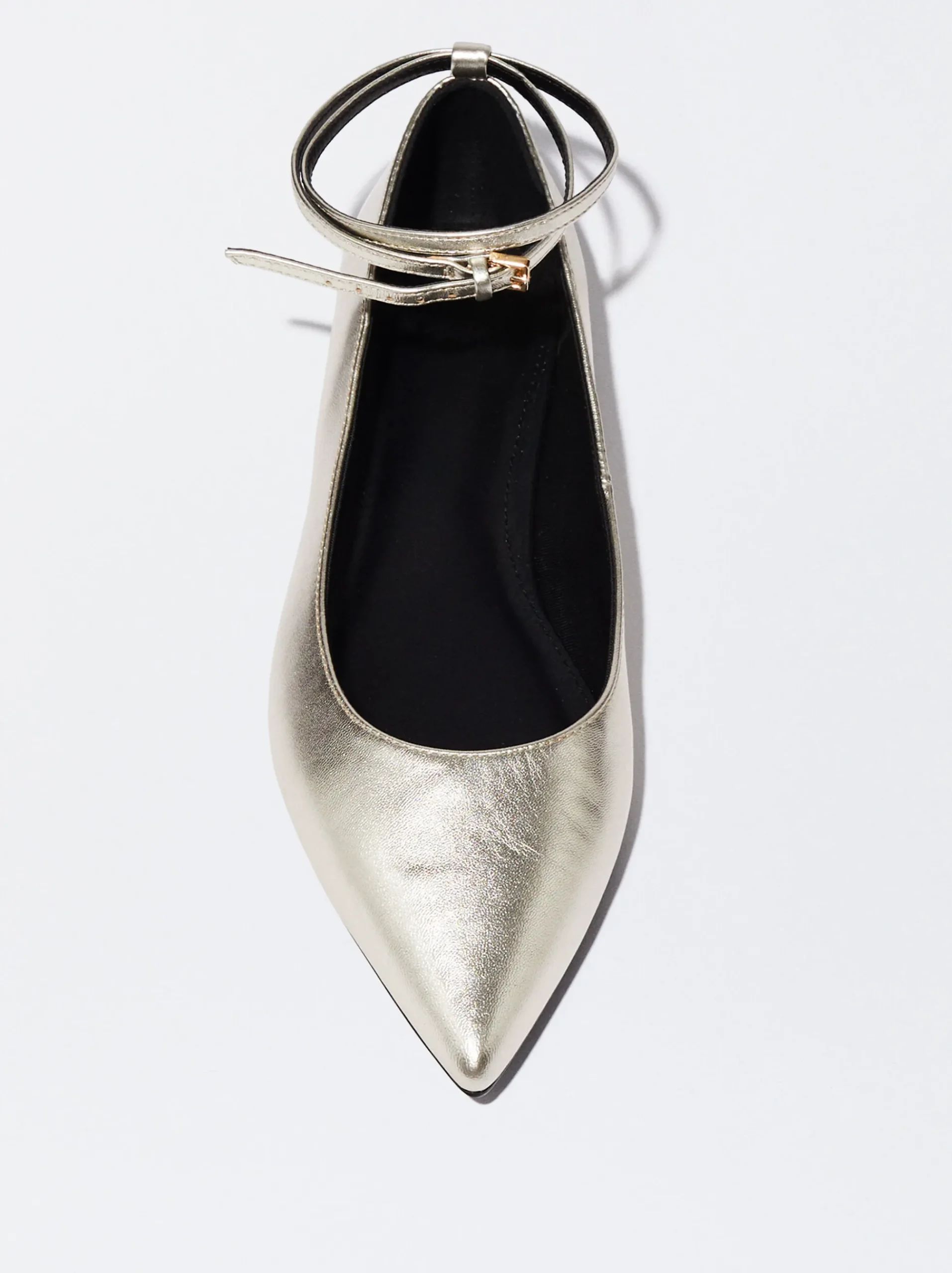 PARFOIS Raffinierter Modeschmuck|Lange Ohrringe>Lederballerinas In Metallic-Optik Golden