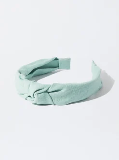 PARFOIS Metall Sonnenbrille|Quadratische Sonnenbrille>Leinen Breiter Haarreif Mit Zierknoten Blau