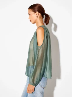 PARFOIS Kleider>Lyocell-Shirt Mit Offenen Schultern Blau