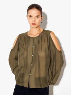 PARFOIS Kleider>Lyocell-Shirt Mit Offenen Schultern Braun