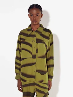 PARFOIS Kleider>Lyocellshirt Mit Print Gr&uuml;n
