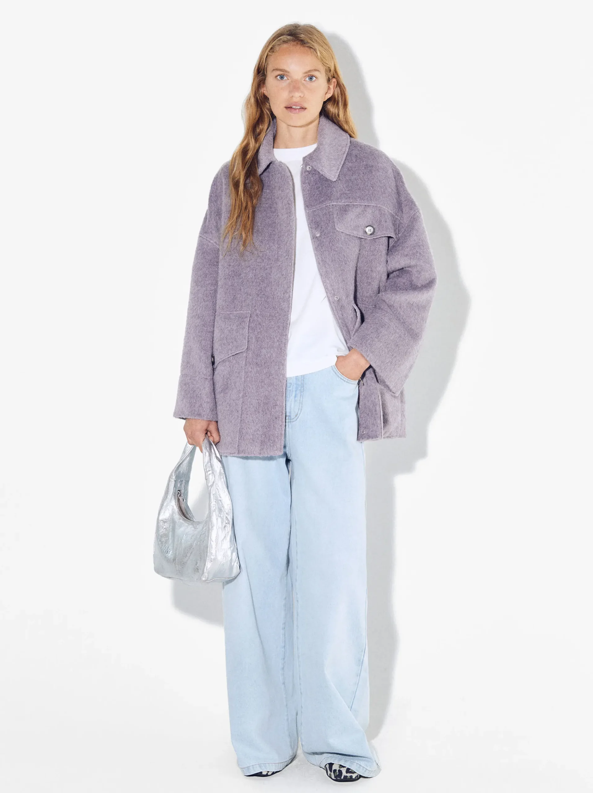 PARFOIS Umhängetaschen>Mantel Mit Pattentaschen Violett