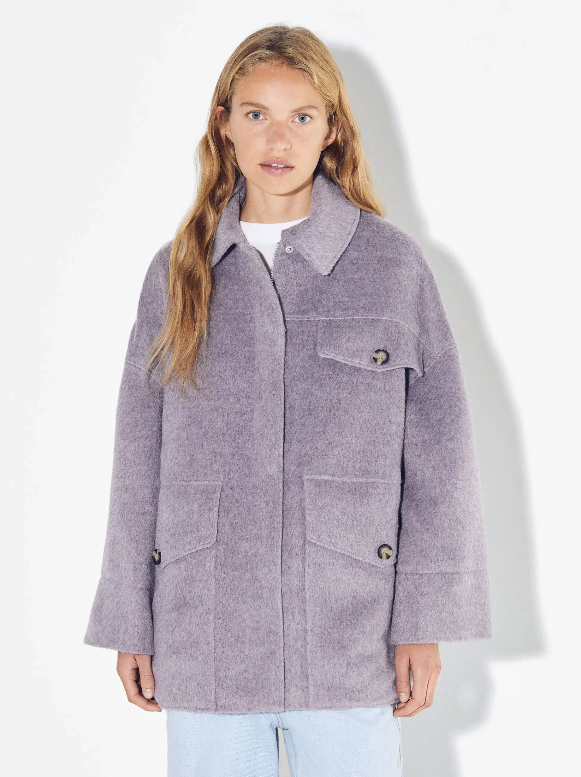 PARFOIS Umhängetaschen>Mantel Mit Pattentaschen Violett