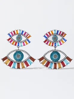 PARFOIS Lange Ohrringe|Trend Collection>Maxi-Augen-Ohrringe Mit Perlen Und Kristall Mehrfarbig
