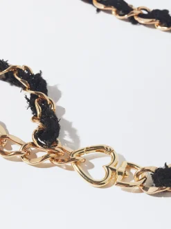 PARFOIS Spangen|Basics>Metallg&uuml;rtel Mit Goldfarbenen Schlaufen Schwarz