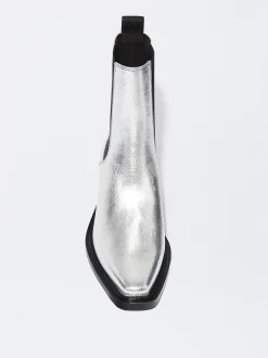 PARFOIS Lange Ohrringe>Metallic Cowboy-Stiefelette Silber