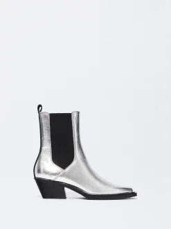 PARFOIS Lange Ohrringe>Metallic Cowboy-Stiefelette Silber
