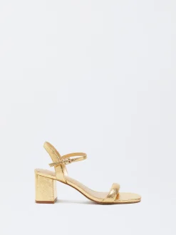 PARFOIS Raffinierter Modeschmuck|Lange Ohrringe>Metallic-Plateau-Sandale Golden