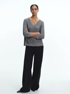 PARFOIS Strick|Pullover Und Jacke>Metallic-Strickpullover Grau