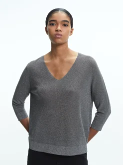 PARFOIS Strick|Pullover Und Jacke>Metallic-Strickpullover Grau