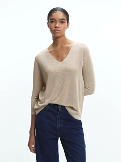 PARFOIS Strick|Pullover Und Jacke>Metallic-Strickpullover Ekrü