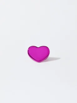 PARFOIS Basics|Sweatshirts>Metallischer Herzring Fuchsia